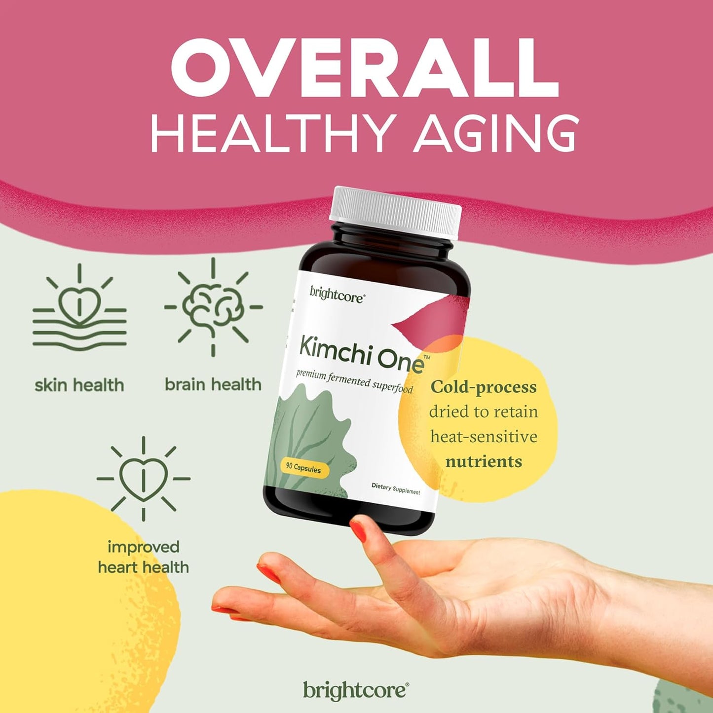 Brightcore Nutrition - Kimchi One, Kimchi Powder Capsules, 90 Vegan Capsules