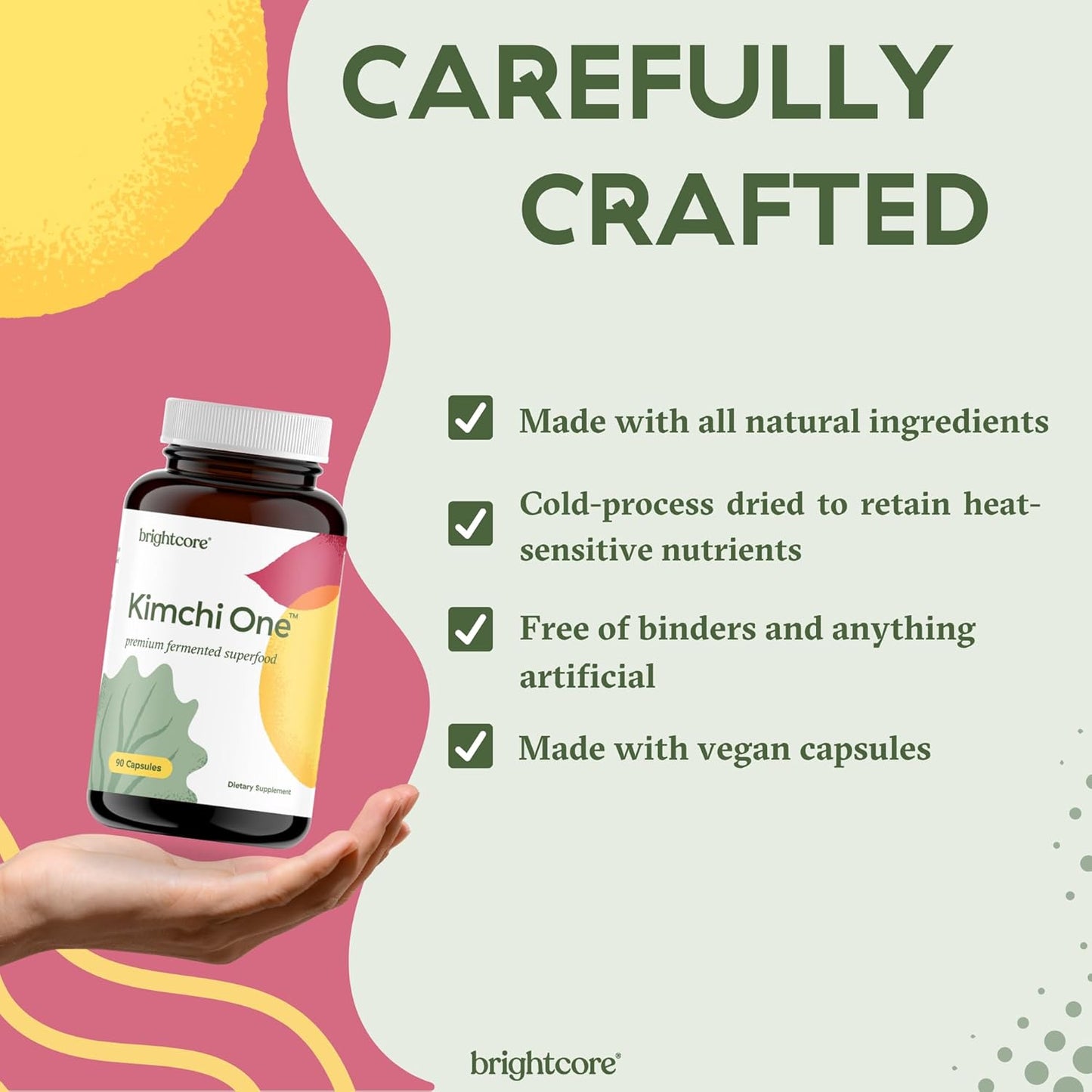 Brightcore Nutrition - Kimchi One, Kimchi Powder Capsules, 90 Vegan Capsules